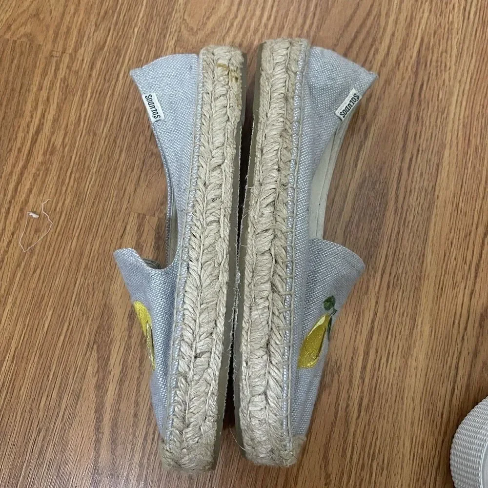Soludos Woven Platform Slip-On Espadrilles Lemon US size 7